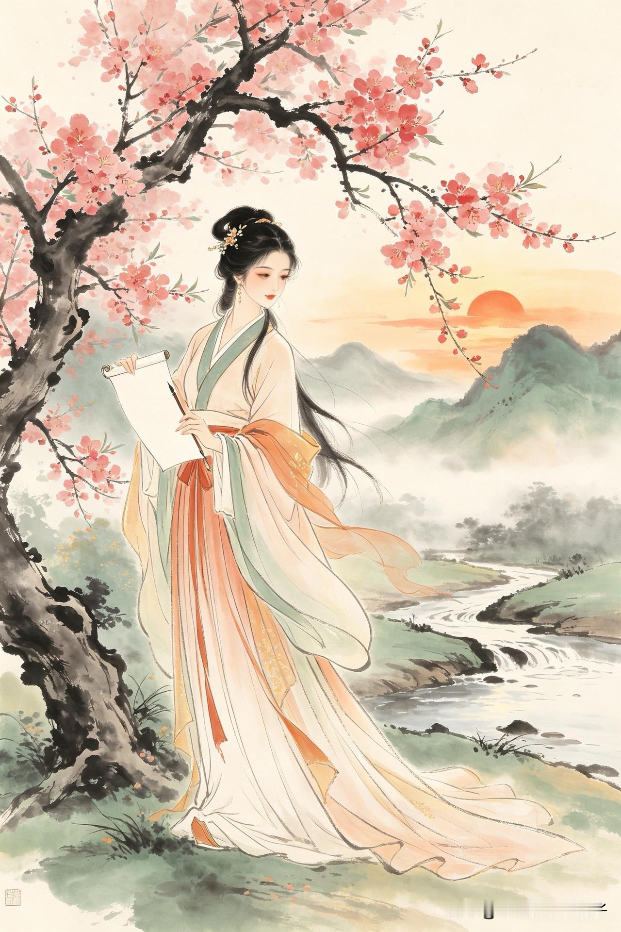 欲写相思墨未浓，
笔端心事总相逢。
红笺叠作千层浪，
     
…………请师友
