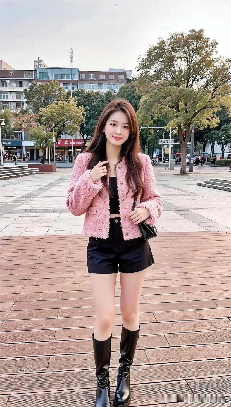 我们县城最美的妞，穿得真时髦，臭美一下！县城精致女孩