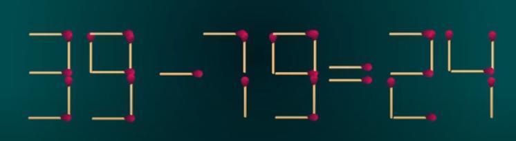 ！烧脑挑战来袭！图里 “39 - 79 = 24” ，这火柴棒摆的等式一眼就错。