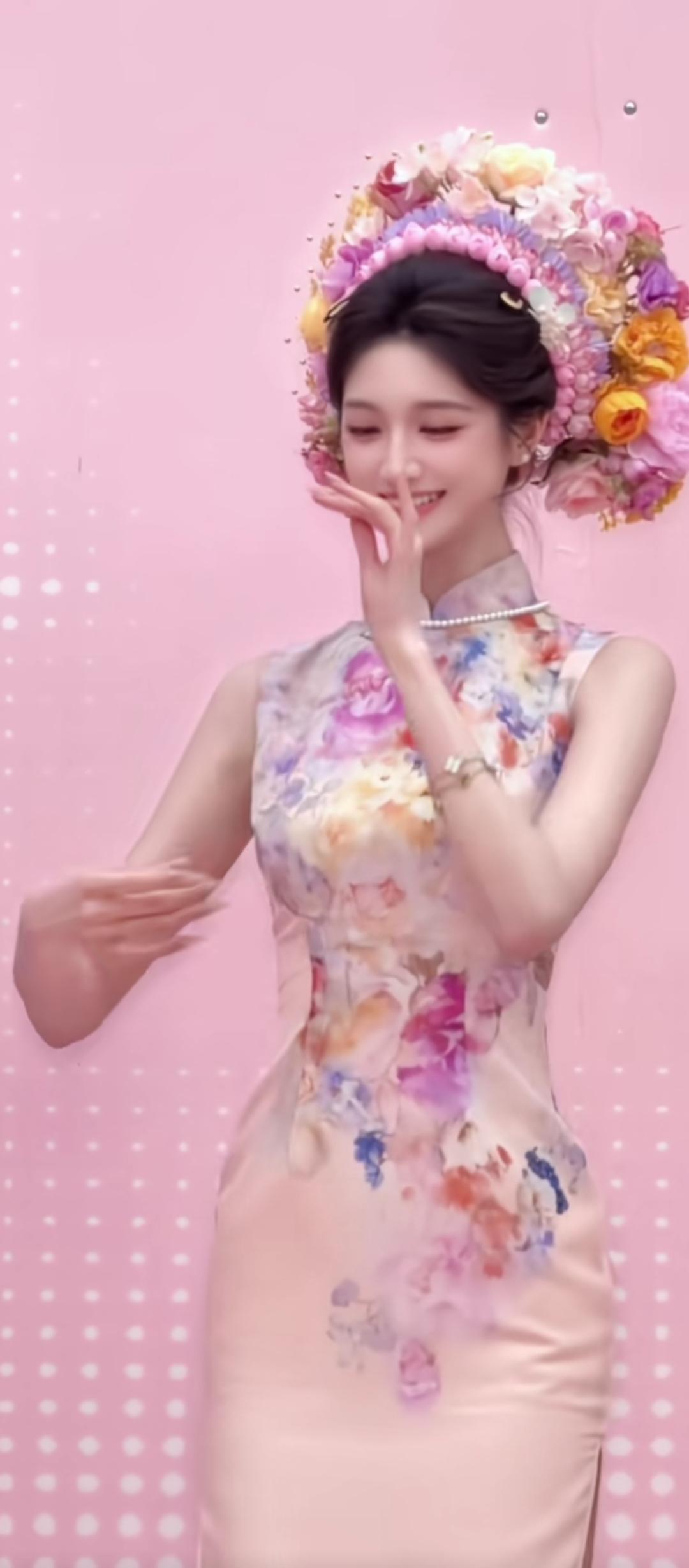 优雅旗袍秀，花海中的东方美人