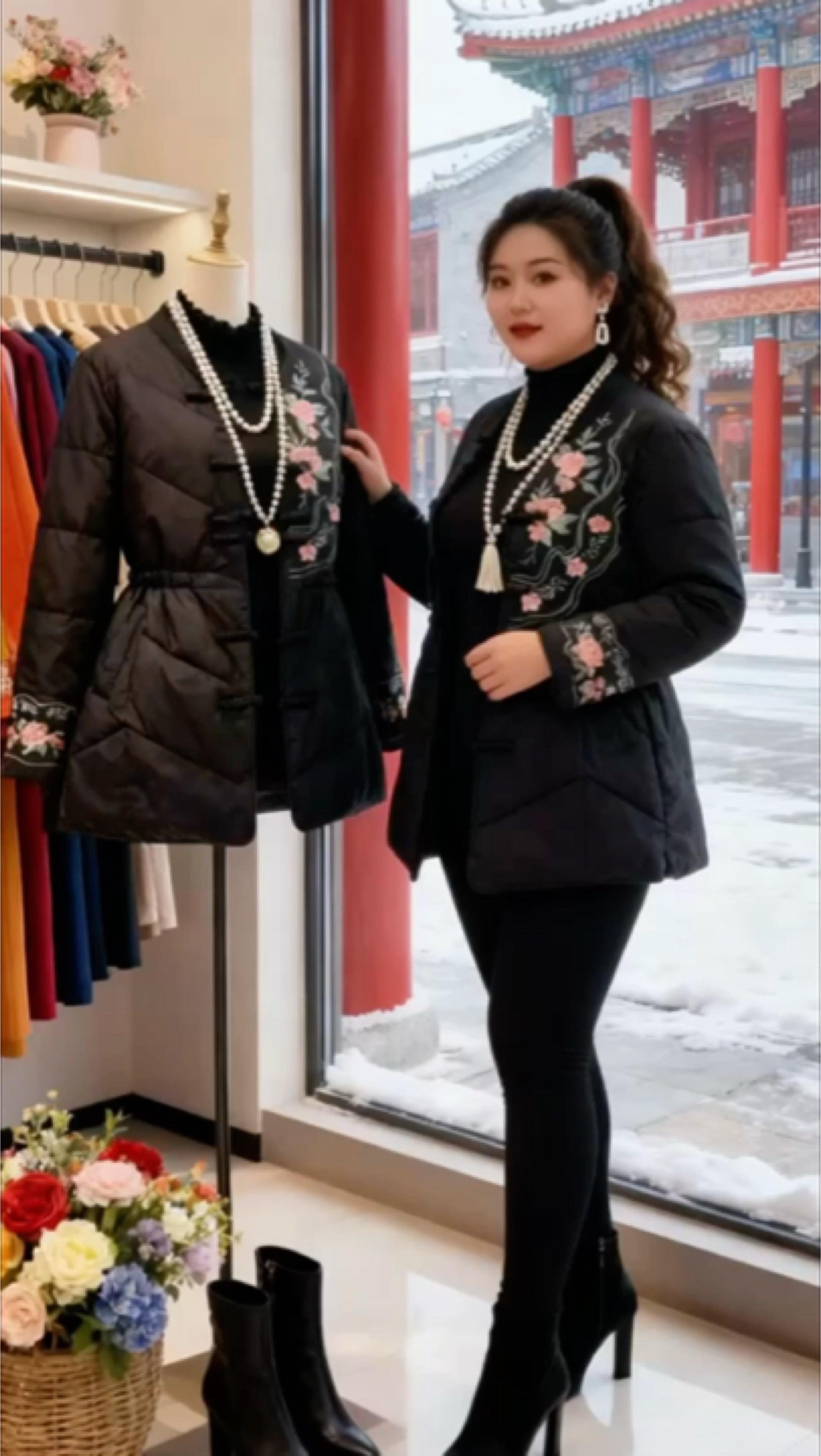 秋冬穿搭 保暖又好看一键入冬穿搭大码女装遮肉显瘦