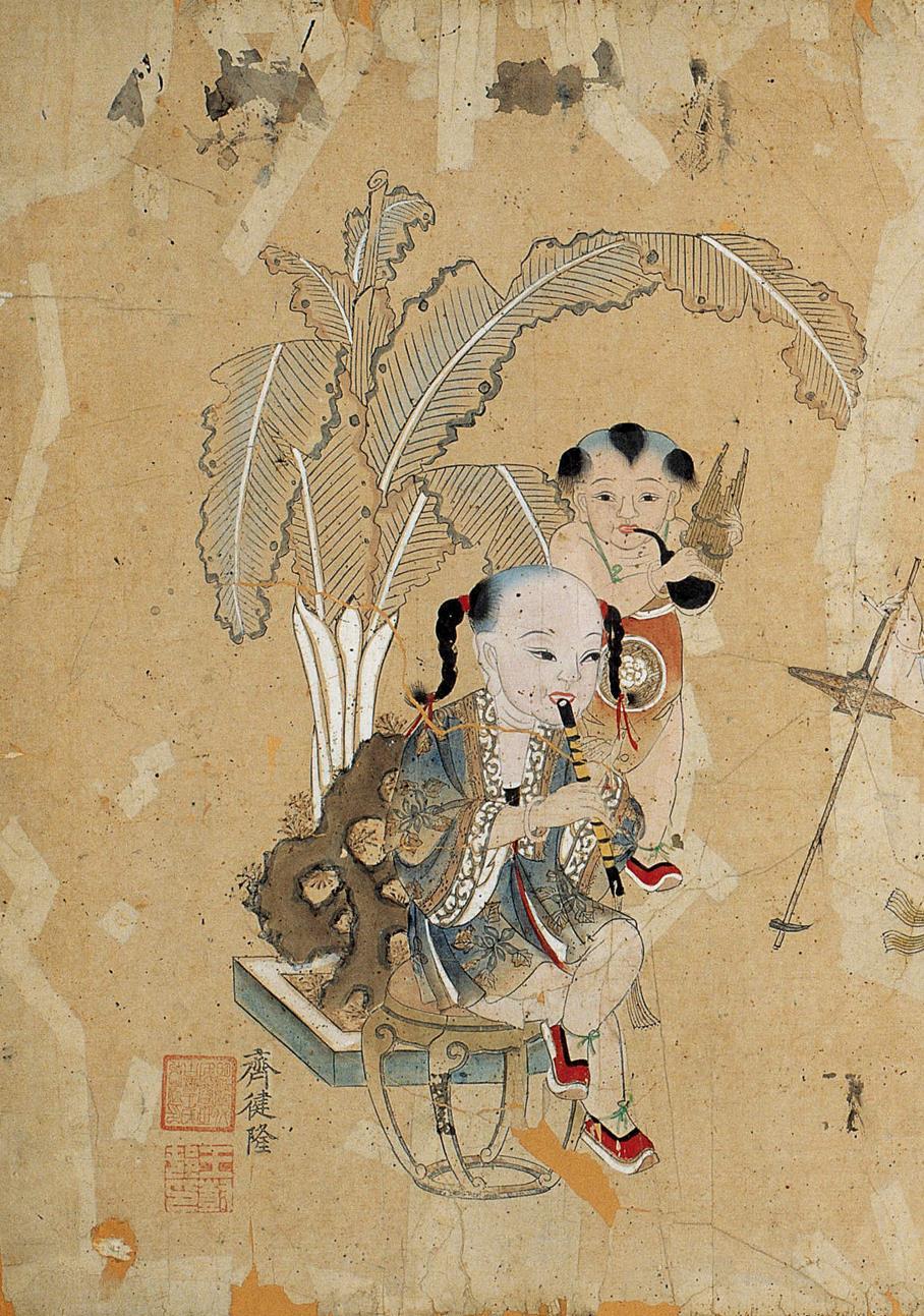 东方生活美学：中秋节祭兔爷。这是清代杨柳青年画“桂序昇平”年画，表现了...