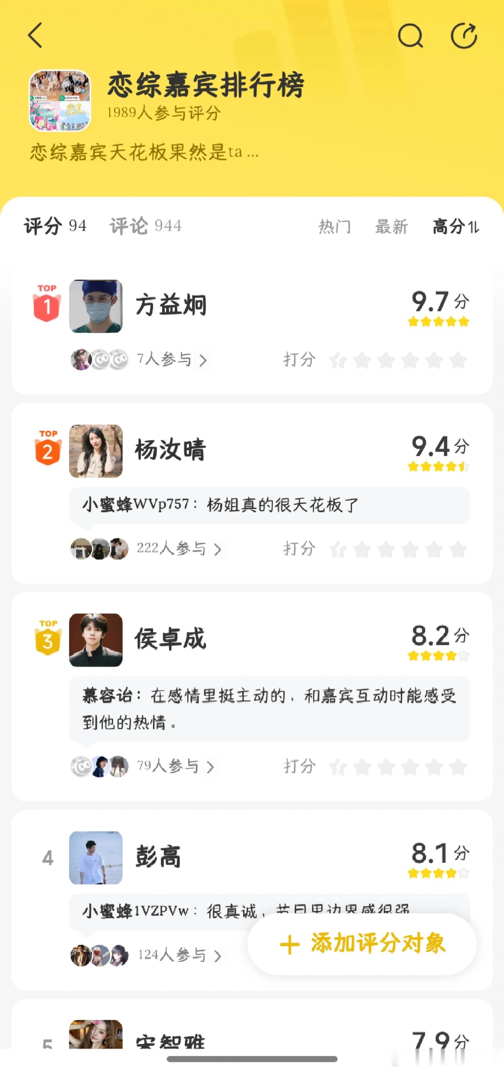 心动的信号[超话]恋综嘉宾排行榜心动的信号‖ ​​​