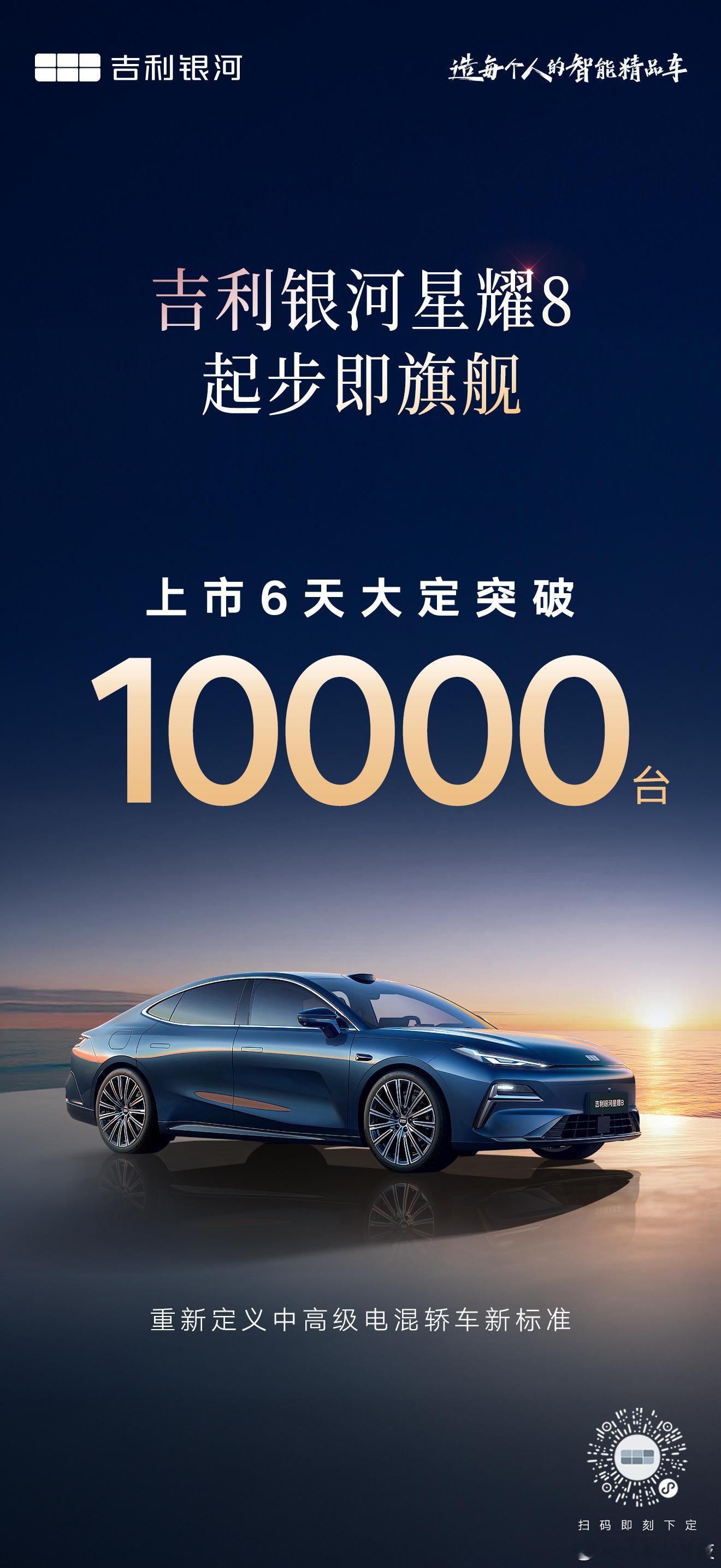 吉利银河星耀8上市6天大定破万台 5月9日，吉利银河星耀8正式上市，限时售价为1