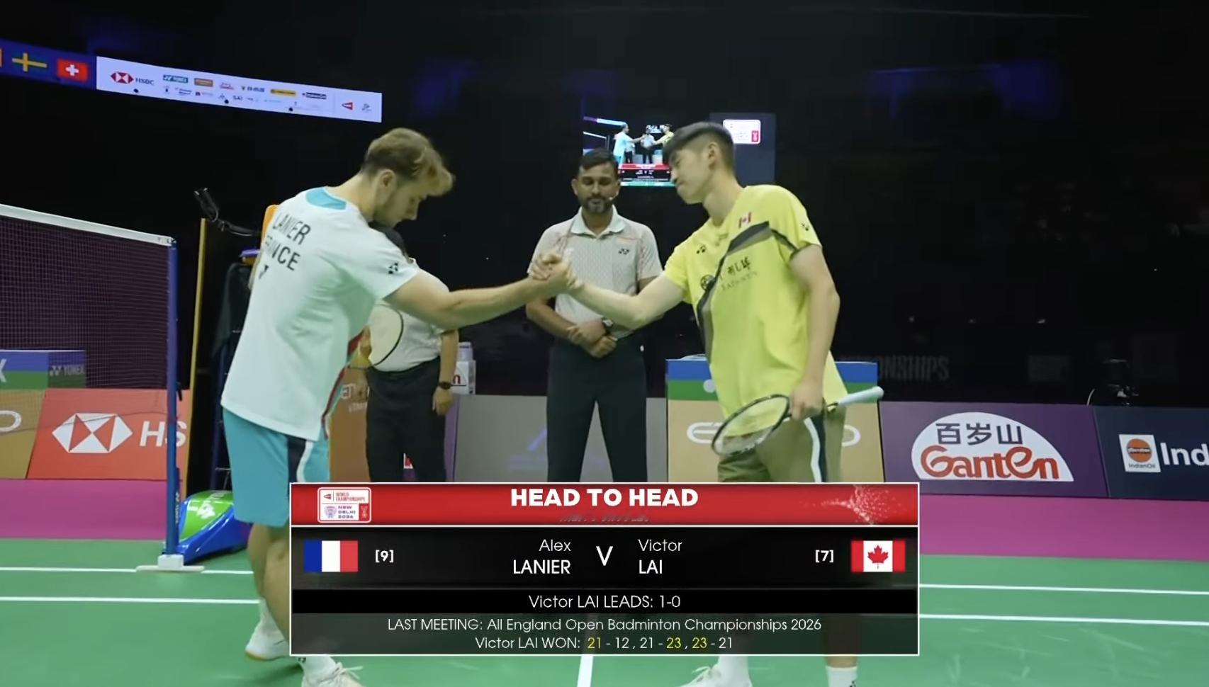 即将开始：赖浩俊🇨🇦 vs 🇫🇷拉尼尔，更看好谁？2026年羽毛球世锦赛