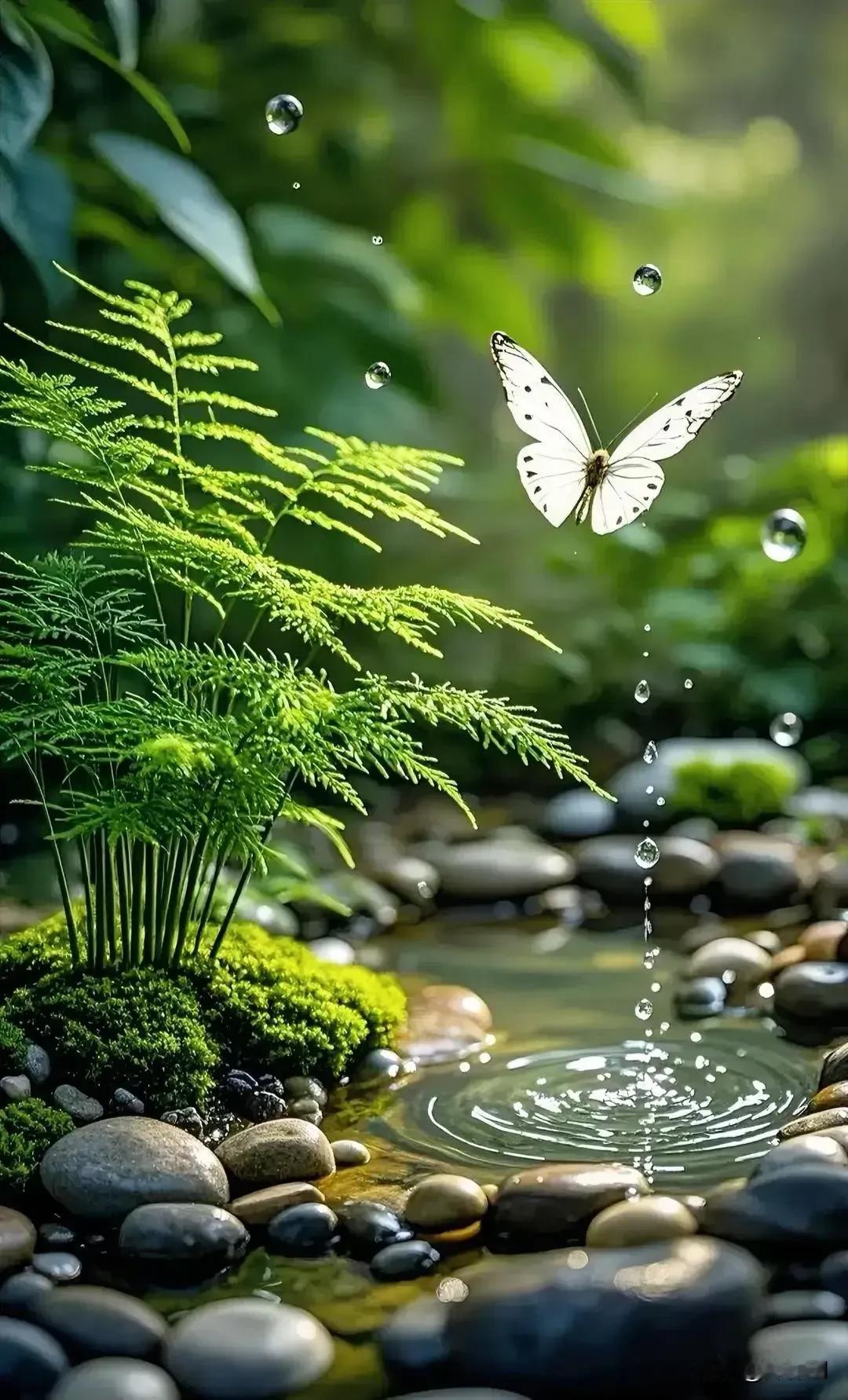 七律·月下吟
凉蟾辗转过梧梢，
万里清光泻素绡。
竹影横阶筛碎玉，
荷风掠水递轻