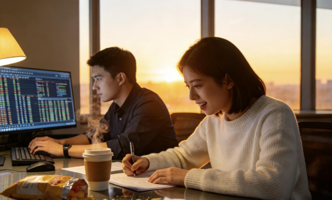 部门年终总结报告，领导让阿杰和小赵共同完成。
分工明确：阿杰负责数据，小赵负责文