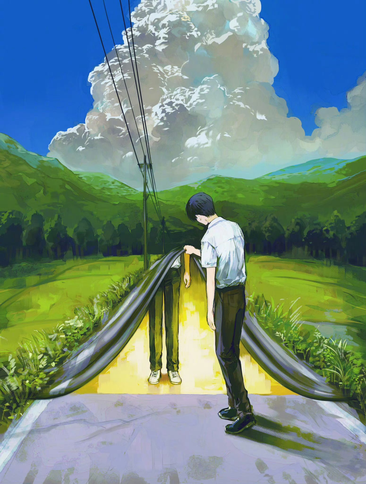 光死去的夏天动漫点评团 “这个构图真的牛pi shu了”绘：carL__4 