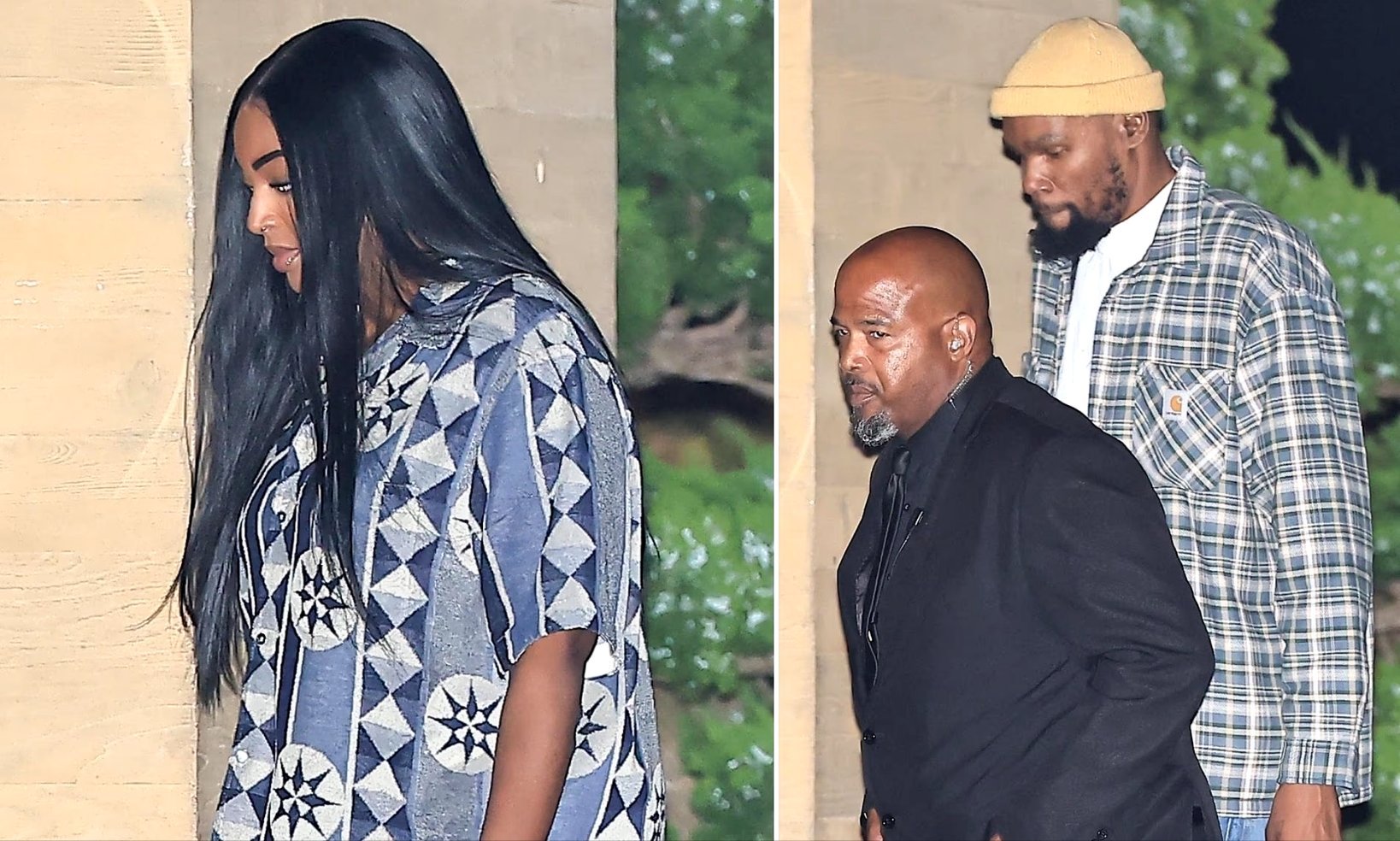 “杜兰特被发现在与一位神秘女子一起在餐厅吃饭。据报道，杜兰特还曾躲在灌木丛后面，