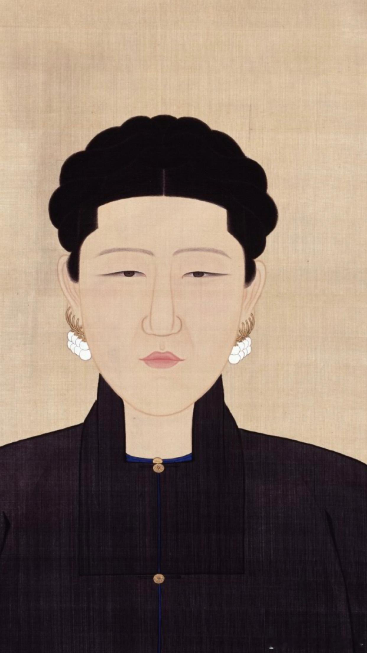 孝康章皇后常服半身像故宫博物院藏 