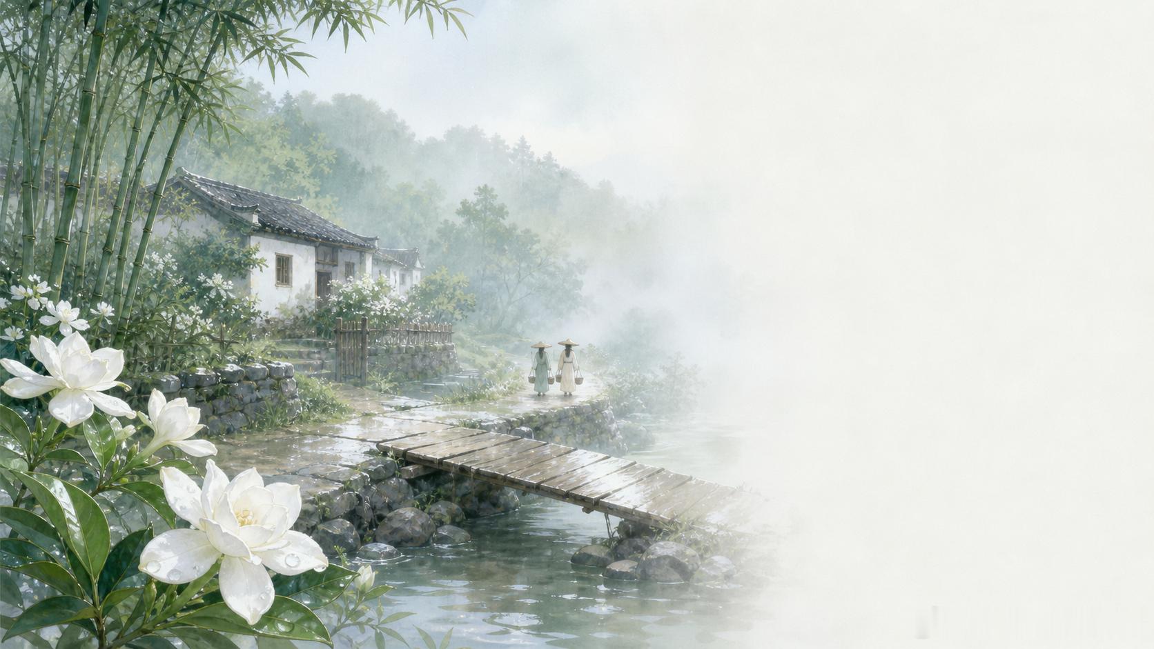 王建《雨过山村》有些诗不靠大开大合取胜，只写几个平常场景，就能把人一下带进安静又