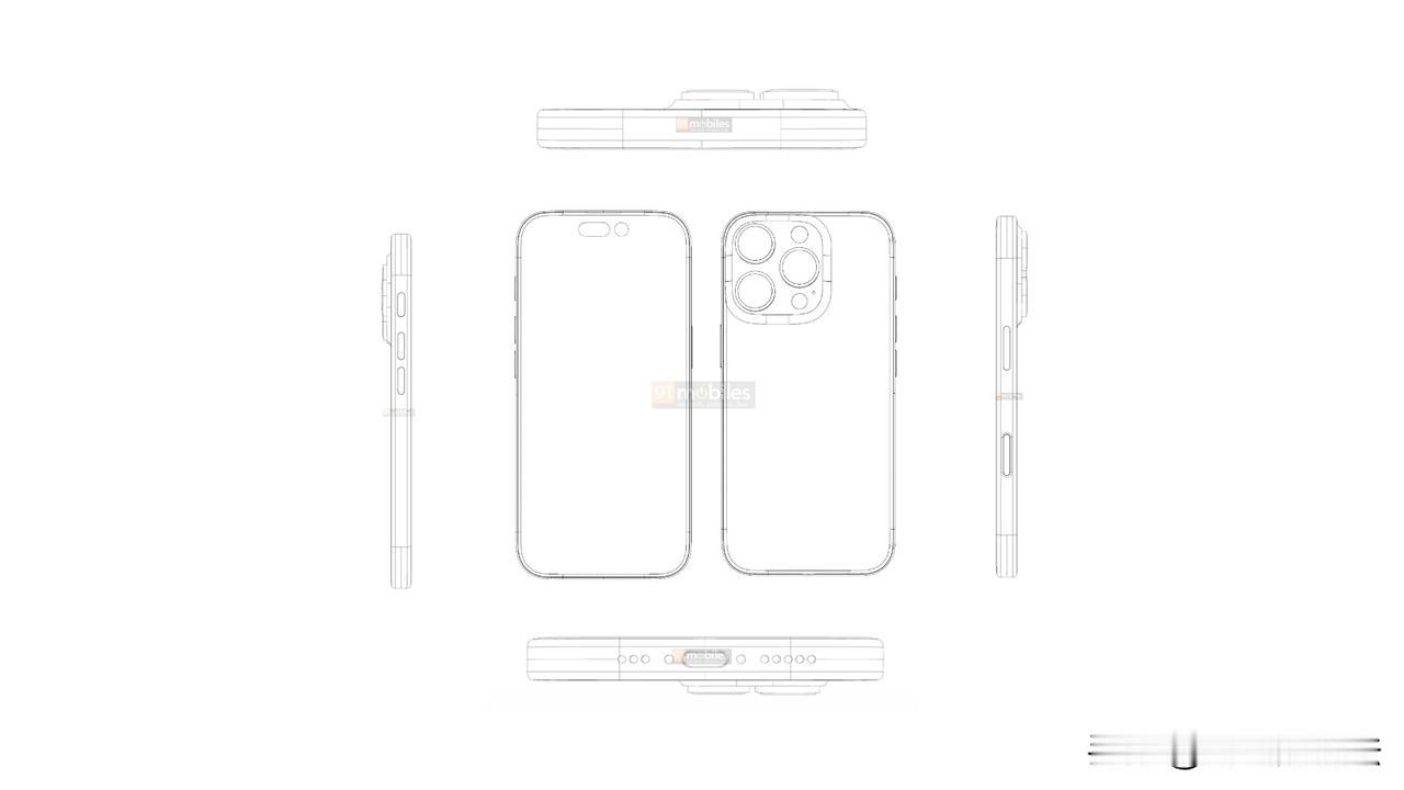 iPhone16 Pro最新渲染图：更大屏幕+拍照按键
1、边框和R角进一步变窄