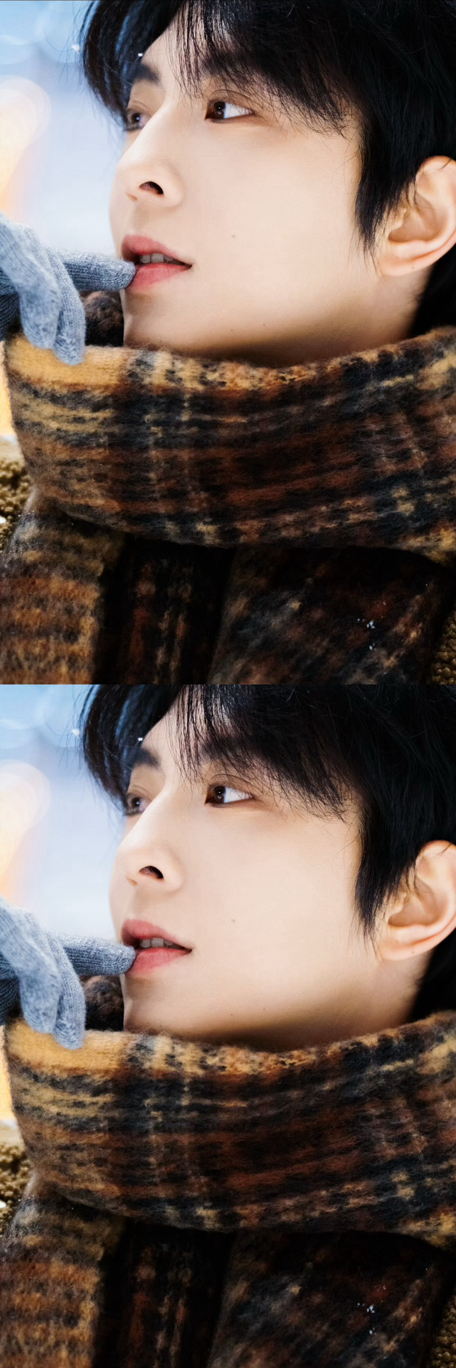 邱鼎杰立春营业大片，围巾+风衣满满的冬日男友氛围感