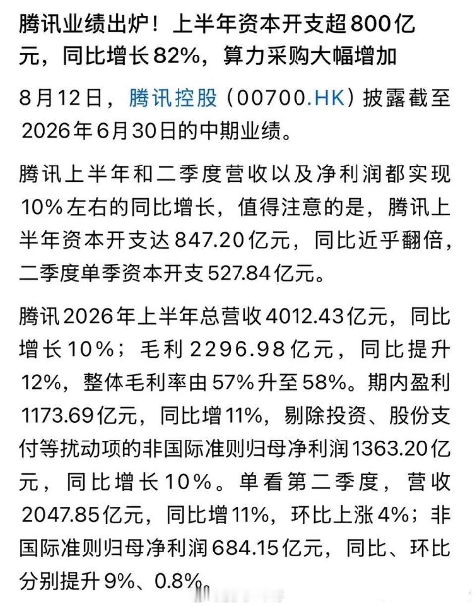 重磅利好腾讯财报今天发布震惊市场，最利好的还是算力CPO，专业解读：2026年8