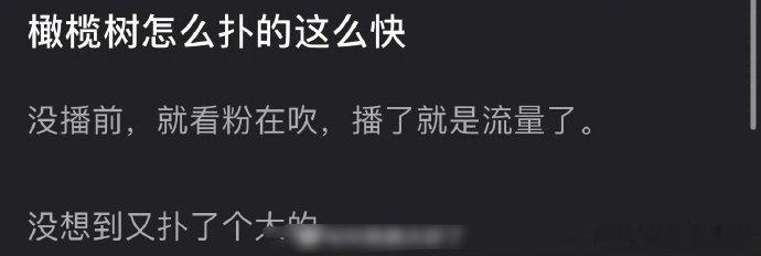 白色橄榄树怎么扑的这么快，播之前都说播了就成流量，现在刚开播就扑的悄无声息 