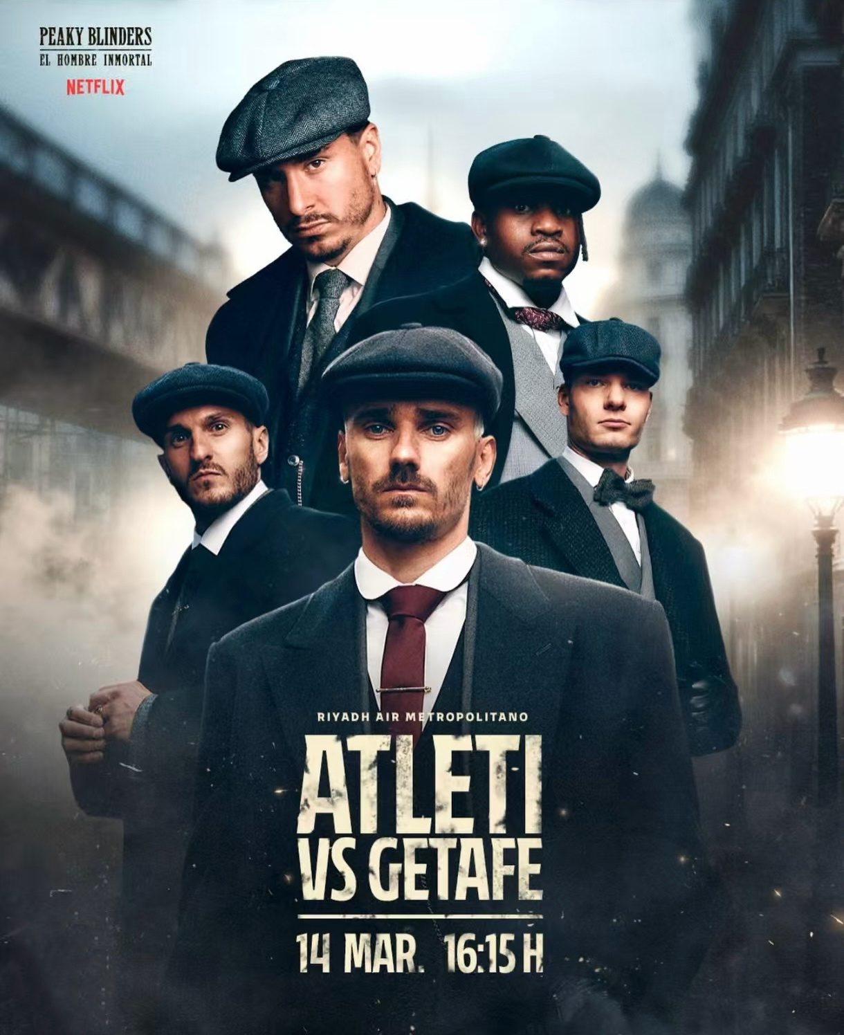 今天马竞vs赫塔菲的比赛来了个《浴血黑帮》主题，感觉德保罗如果还在马竞很适合这个