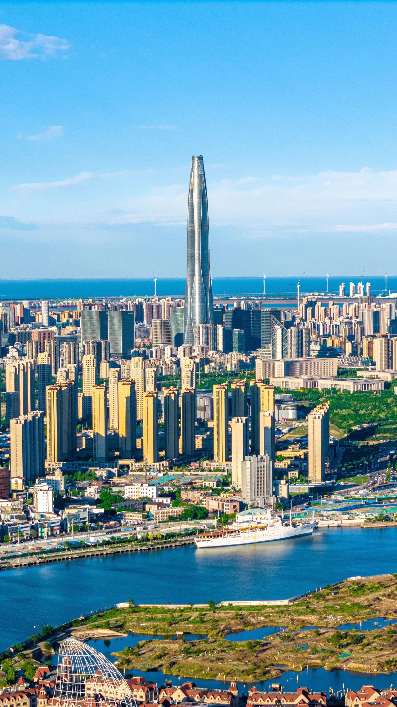 摄影 航拍 城市的天际线 天津 滨海新区