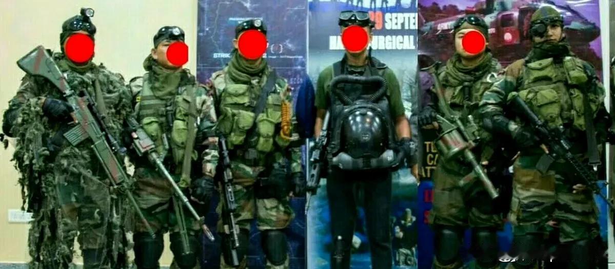 印度特种部队士兵，六个人六种不同武器