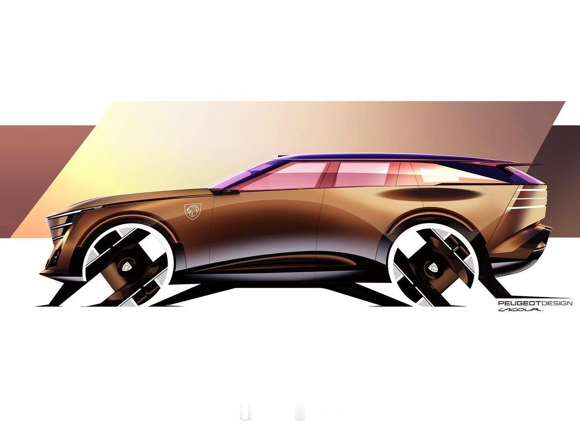 标致又发了三张Concept 8的Sketch，大家请欣赏法系车法力无边2026