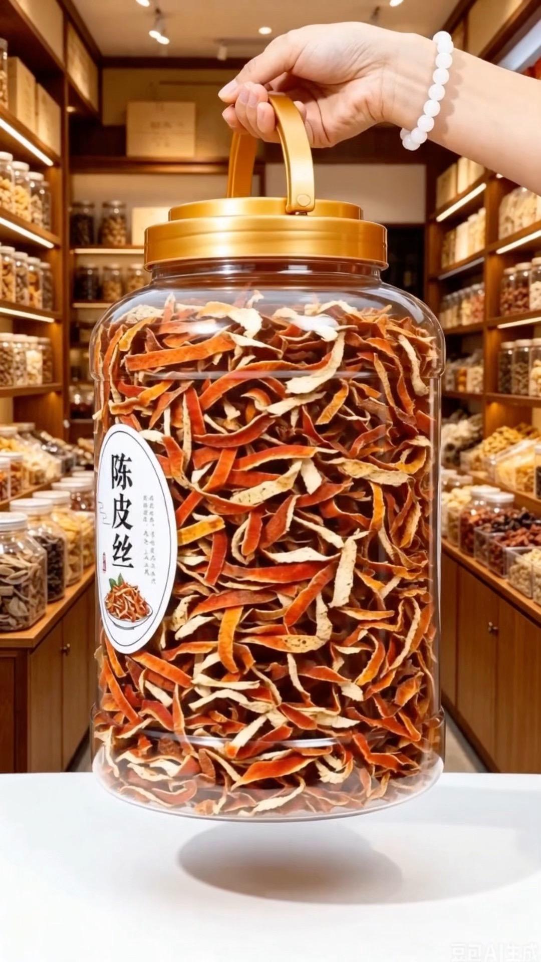 大片厚实陈皮丝足足500g足量装，自然陈化无硫无额外添加，干皮果香浓郁...