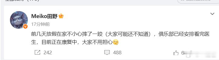 每年都有电竞选手摔伤 这次是Meiko休赛期好好调养~Meiko摔伤iG回应Me