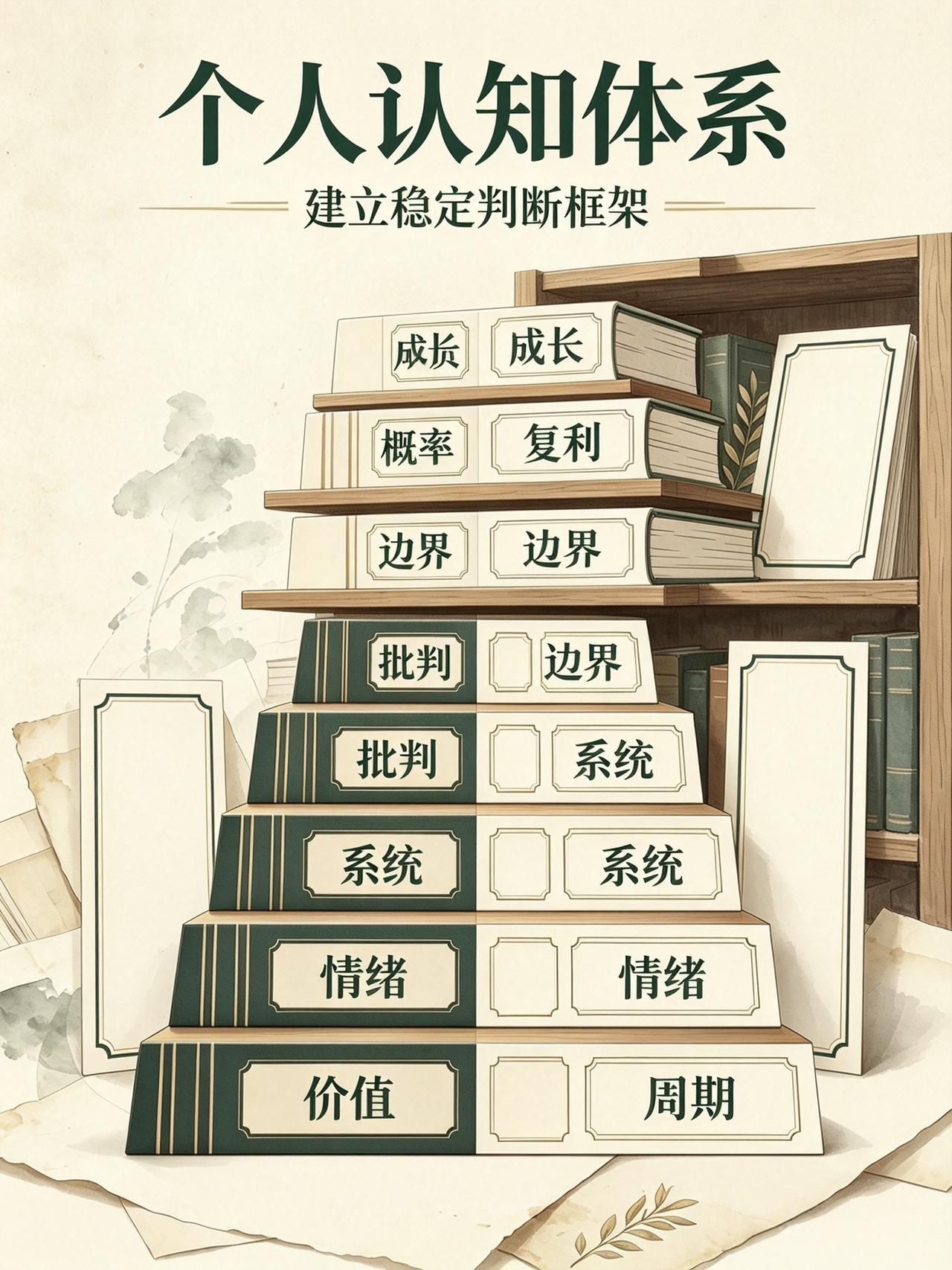 搭建个人认知体系，就是给自己一套稳定的判断框架。读懂价值、周期、情绪，学会系统思