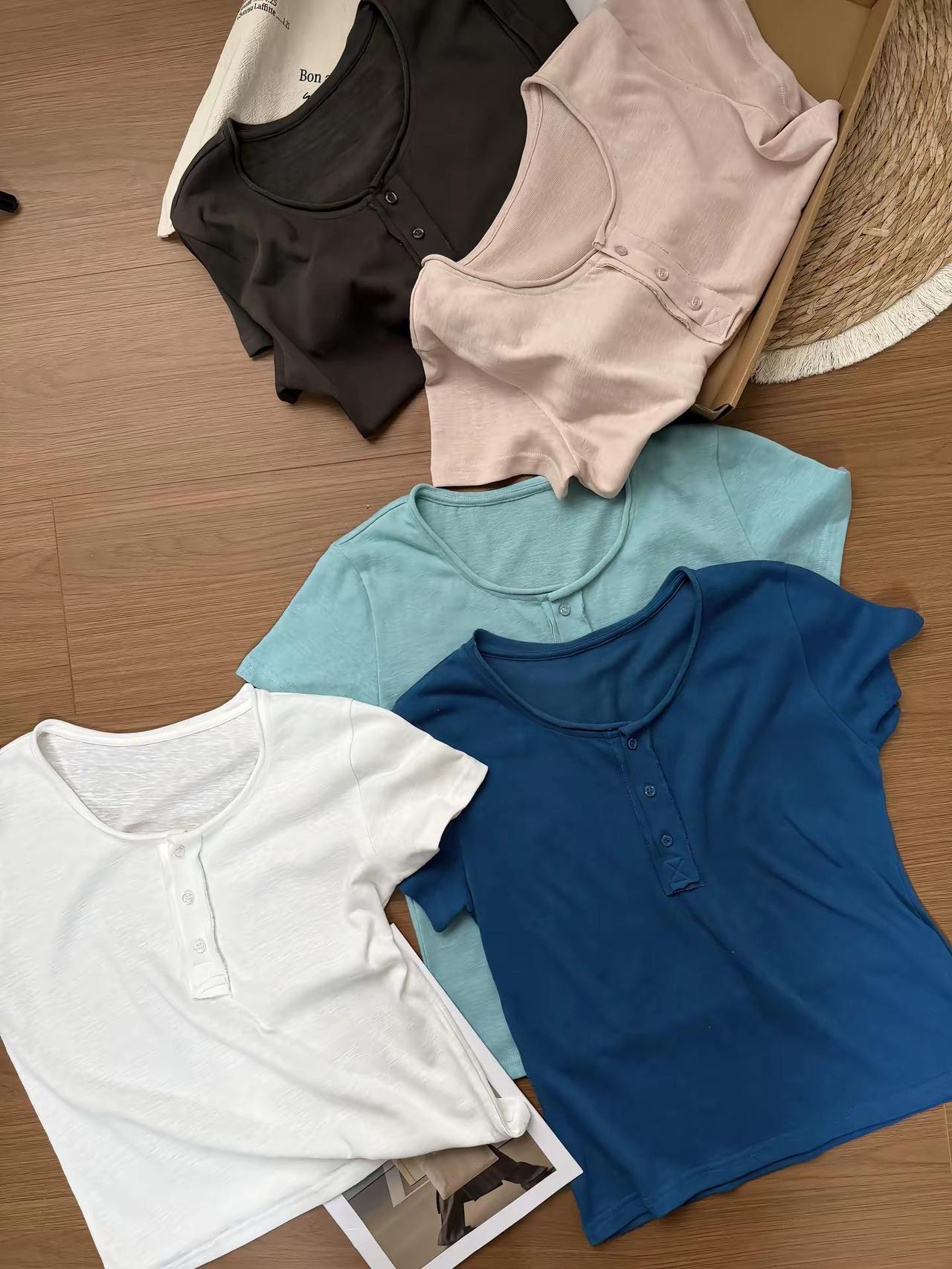 亨利领～来咯 大妍小个子定制 高质感基础款怎么选 今天穿什么 五颜六色t恤