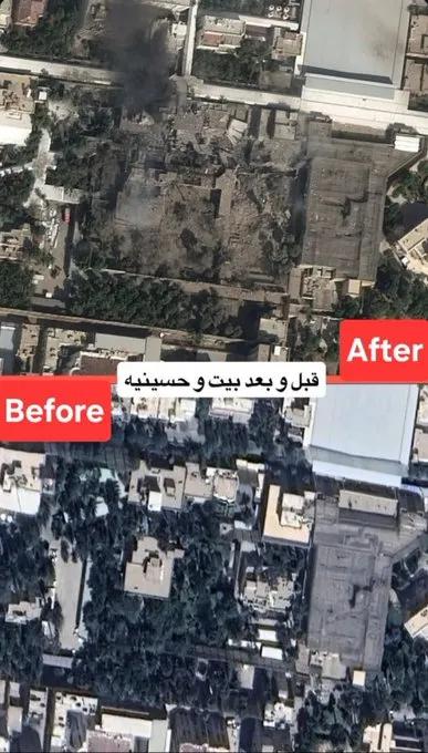 哈梅内伊在首都德黑兰的官邸已经完全被摧毁，从卫星图上看已被夷为平地。

有消息说