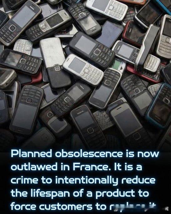法国已将计划性产品报废定为刑事犯罪，成为世界上首批将故意缩短产品寿命视为严重犯罪