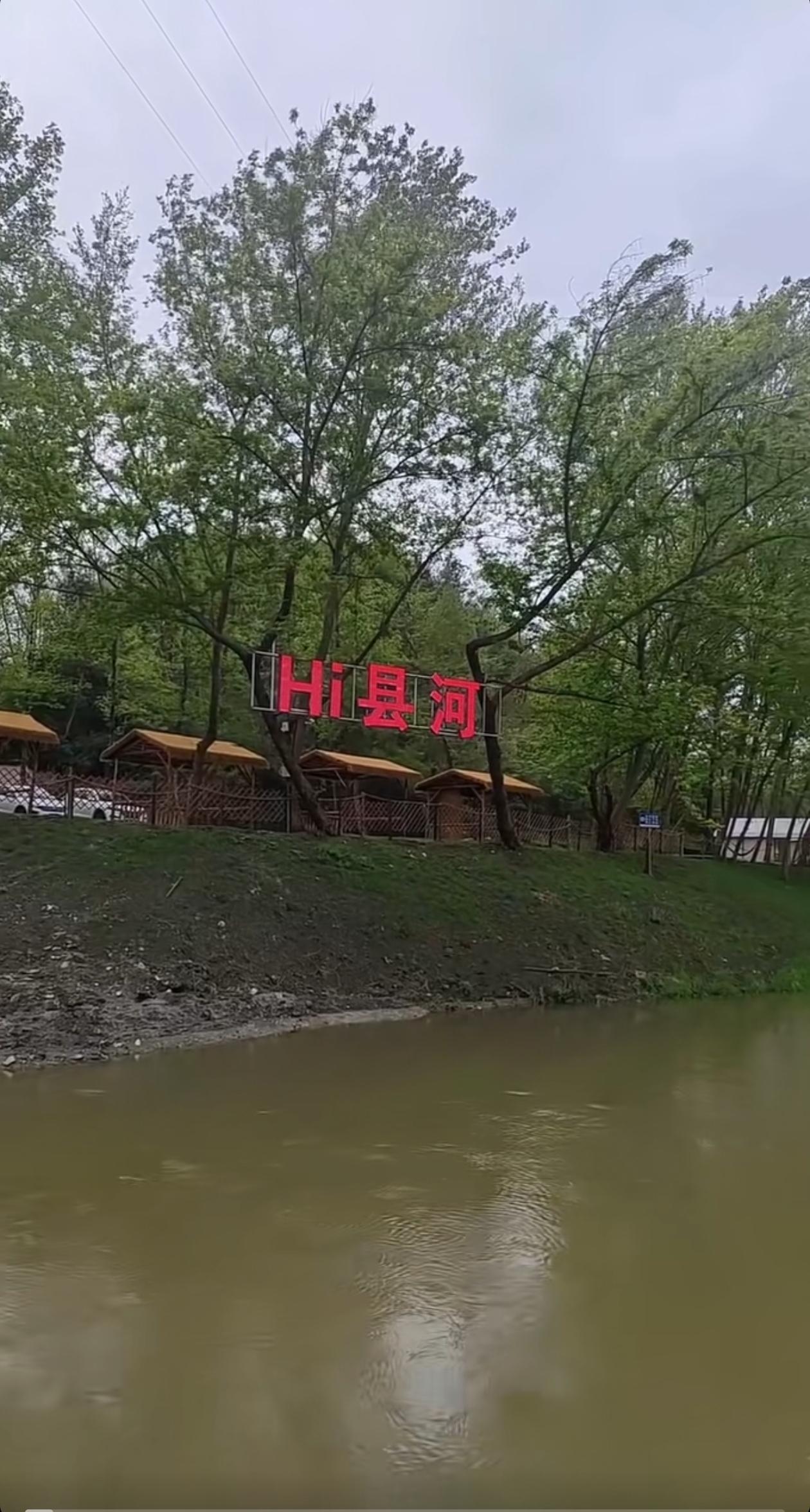 安康郊区5公里处，昔日河畔柳树林摇身一变成了踏青露营度假风景区，好有诗情画意 。