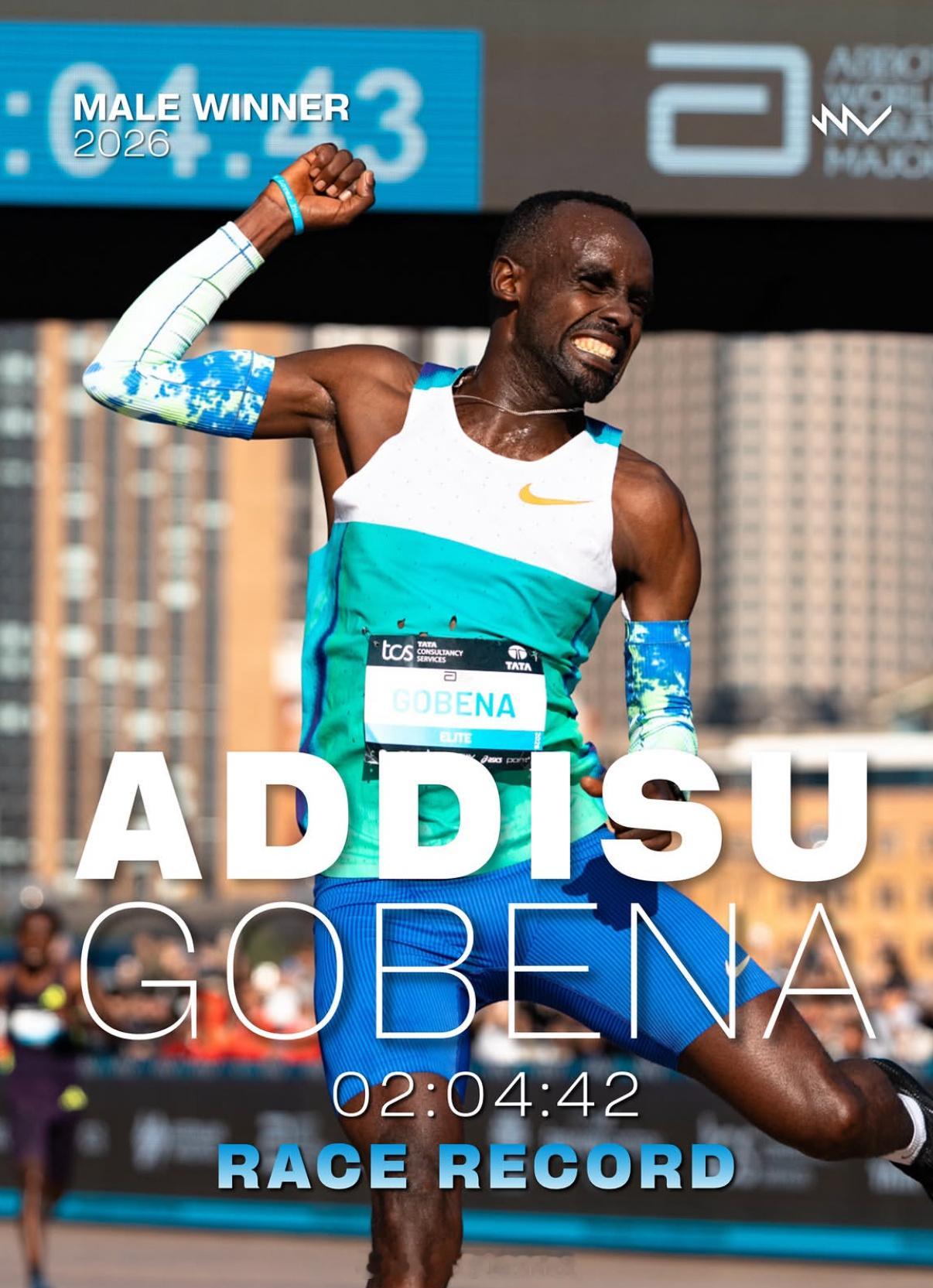 2026悉尼马拉松 男子组，去年赛道亚军🇪🇹戈贝纳跑出2小时04分42秒强势