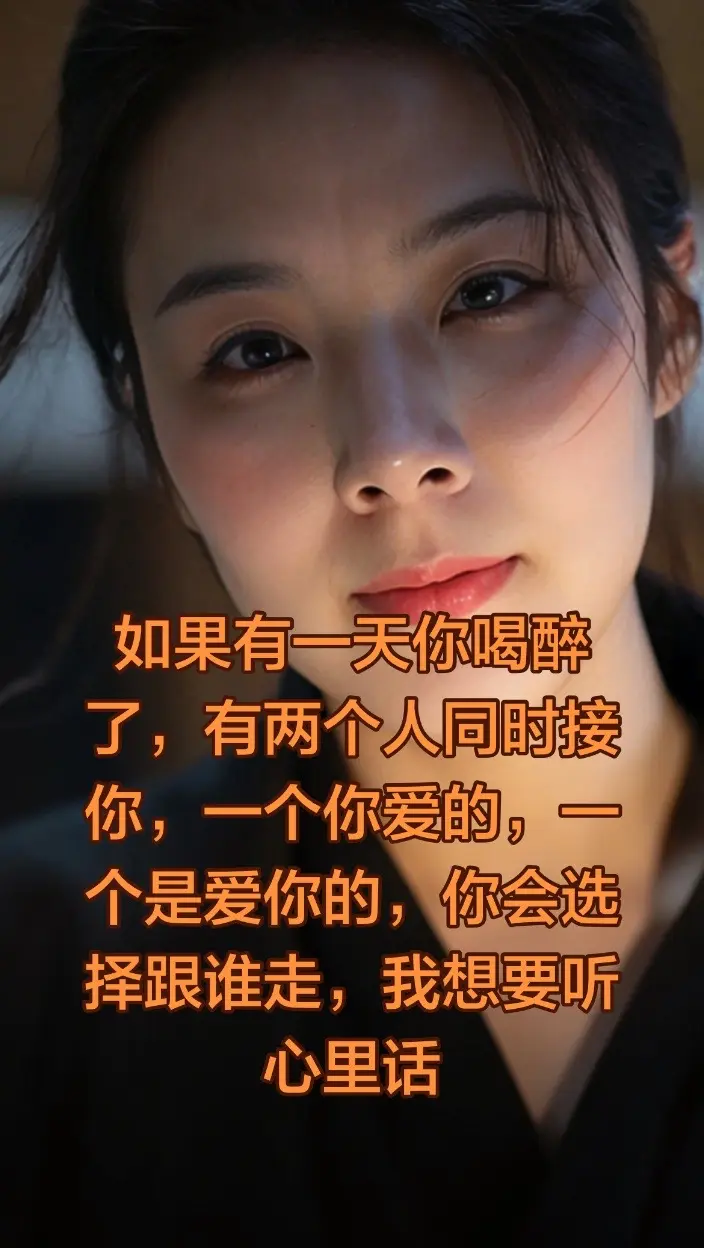 如果有一天你喝醉了，有两个人同时接你，一个你爱的，一个是爱你的，你会选...