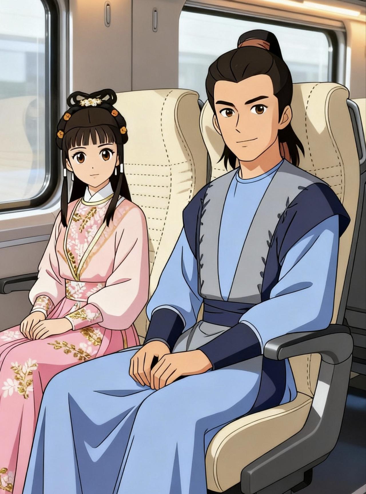 六个版本郭靖、黄蓉坐高铁旅游团建，猜出其中五对演员算你赢！