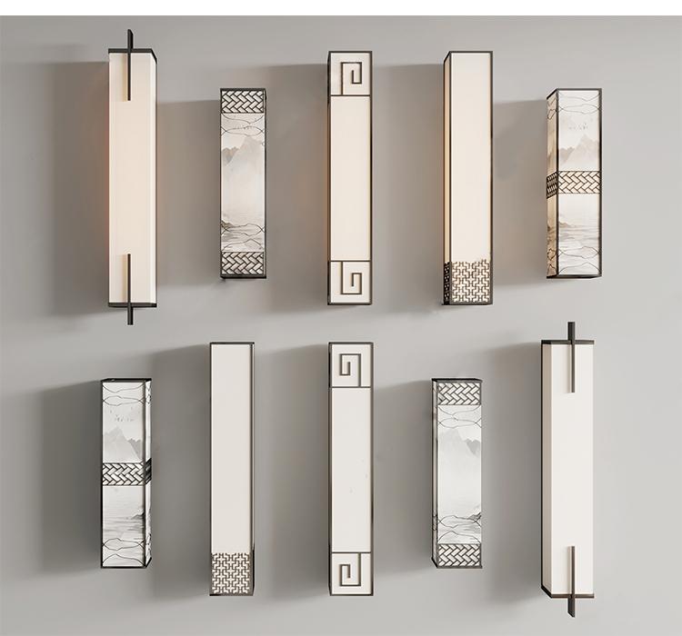 中式壁灯云石户外长形壁灯客厅背景墙灯卧室灯门厅过道灯灯具