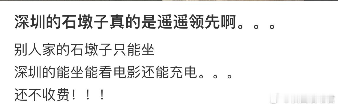 深圳的石墩子真的是遥遥领先啊。 ​​​