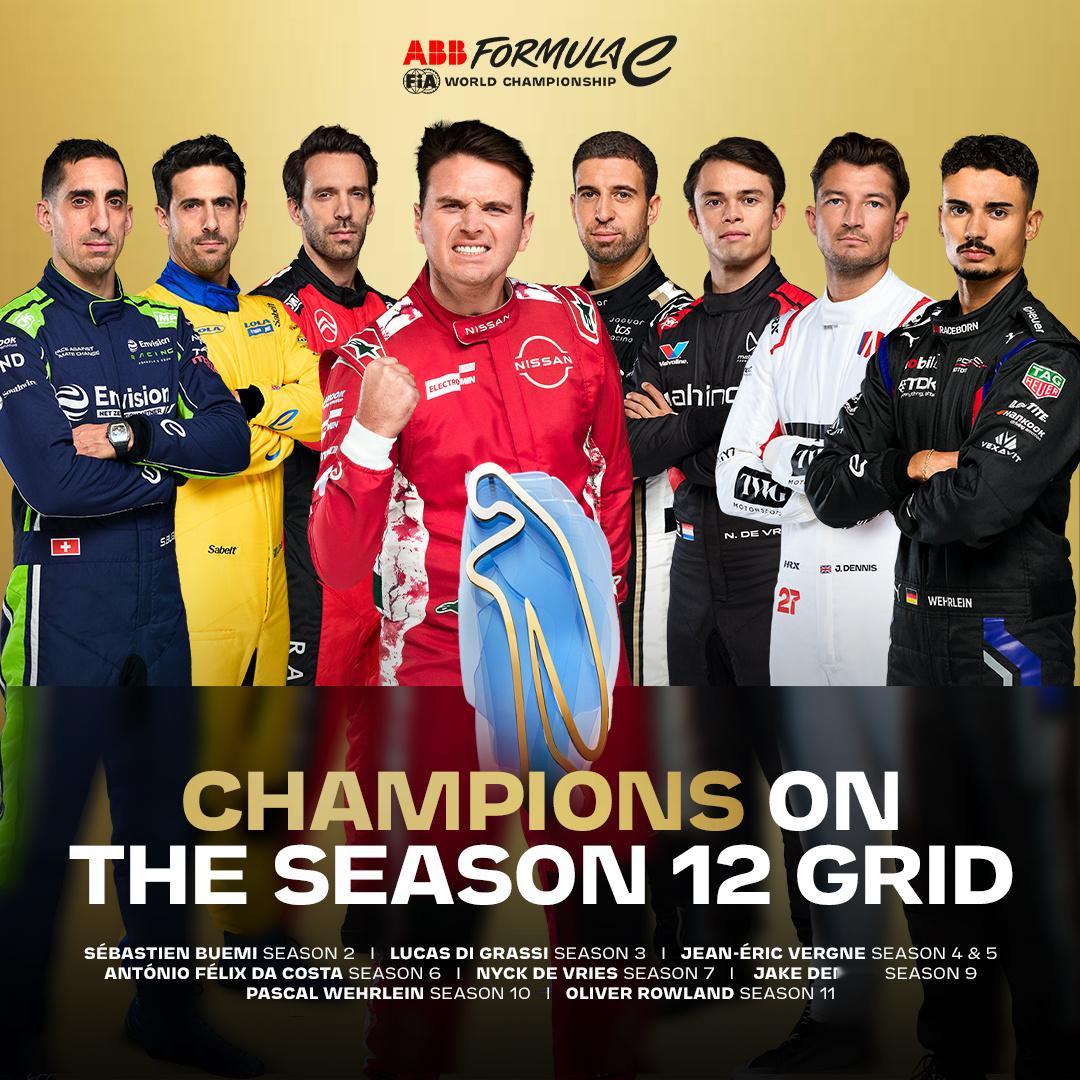 FormulaE  冠军阵容🏆第12赛季将有8位电动方程式锦标赛冠军参赛🤩 