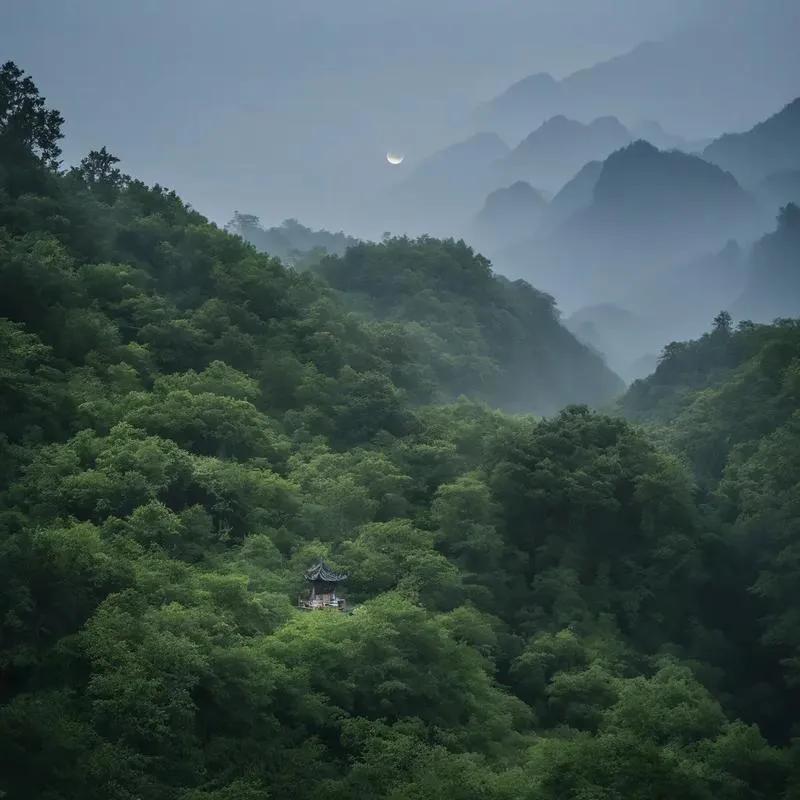 山居秋暝
【唐】王维
空山新雨后，天气晚来秋。
明月松间照，清泉石上流。
竹喧归