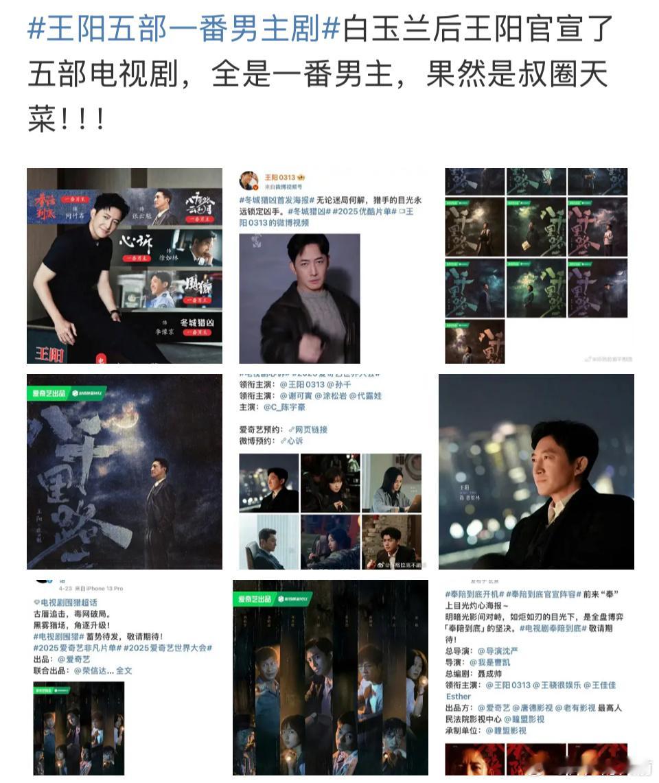 王阳五部一番男主剧 叔也算厚积薄发了，一路小配角上来，一点点积攒口碑和实绩，快奔