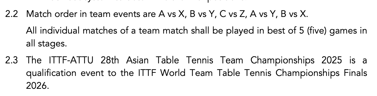 团体锦标赛赛制即斯韦思林杯赛制主场(ABC)🆚客场(XYZ)第一盘：A(主场一
