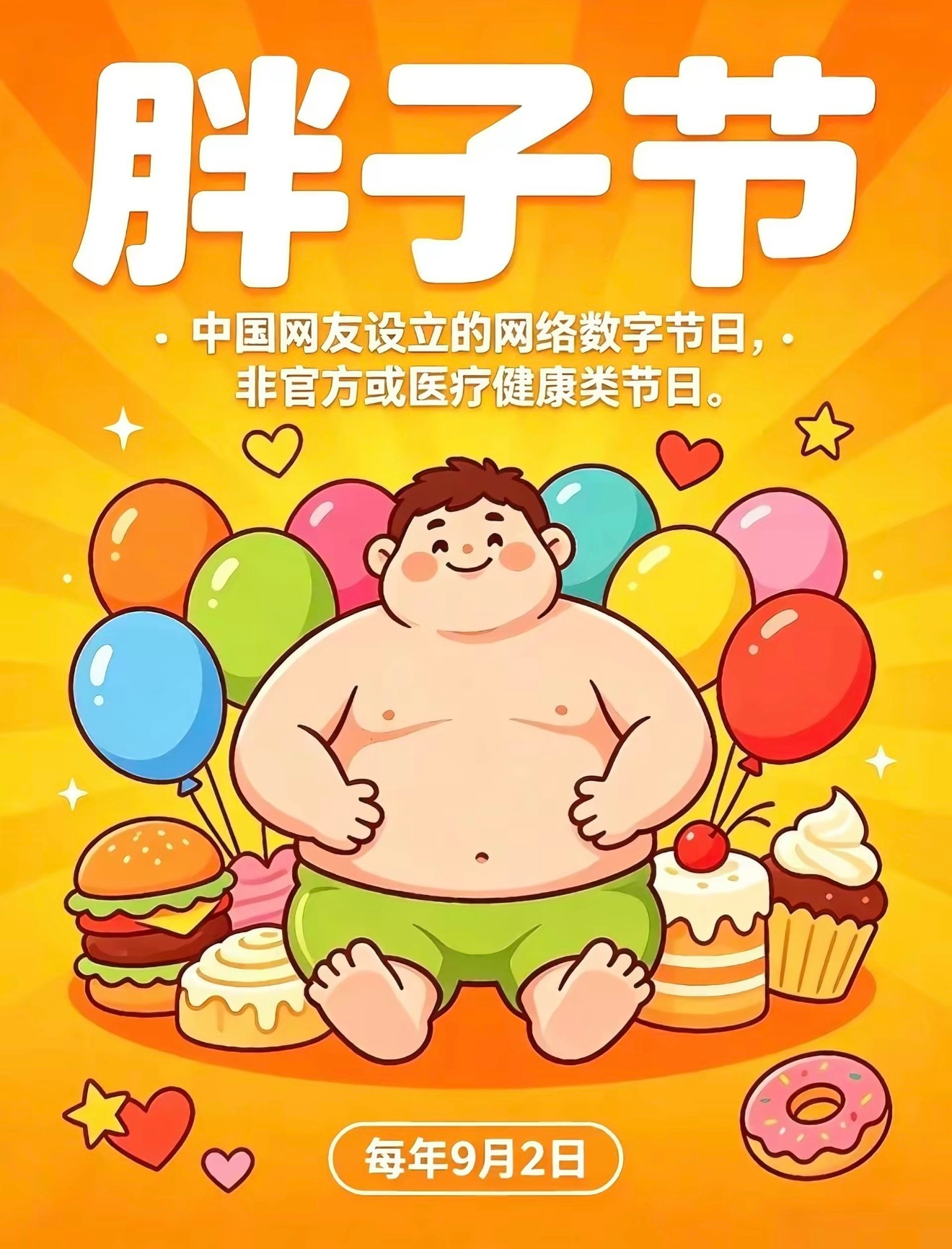 忘了祝自己今天节日快乐了🎉胖子节大学生喜爱内容共创计划玩转开学季开学季校园v计