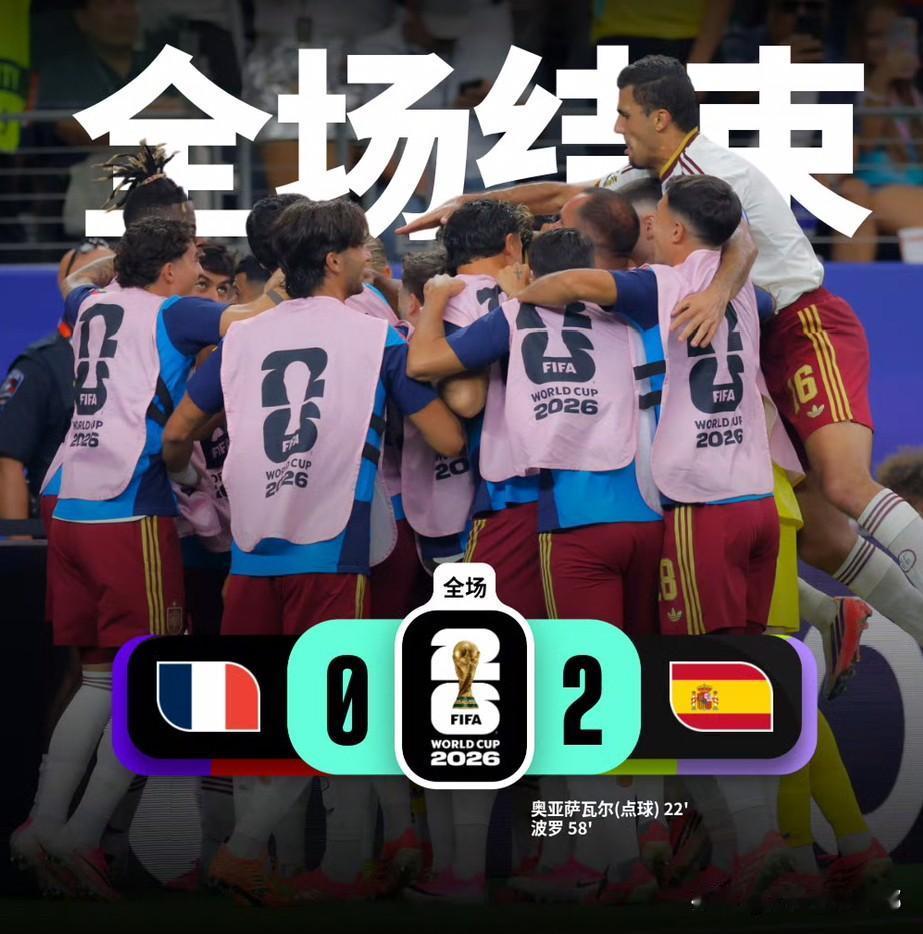 赛后员詹俊、张路点评法国0-2西班牙。

詹俊：西班牙的传控发挥到了极致，通过密
