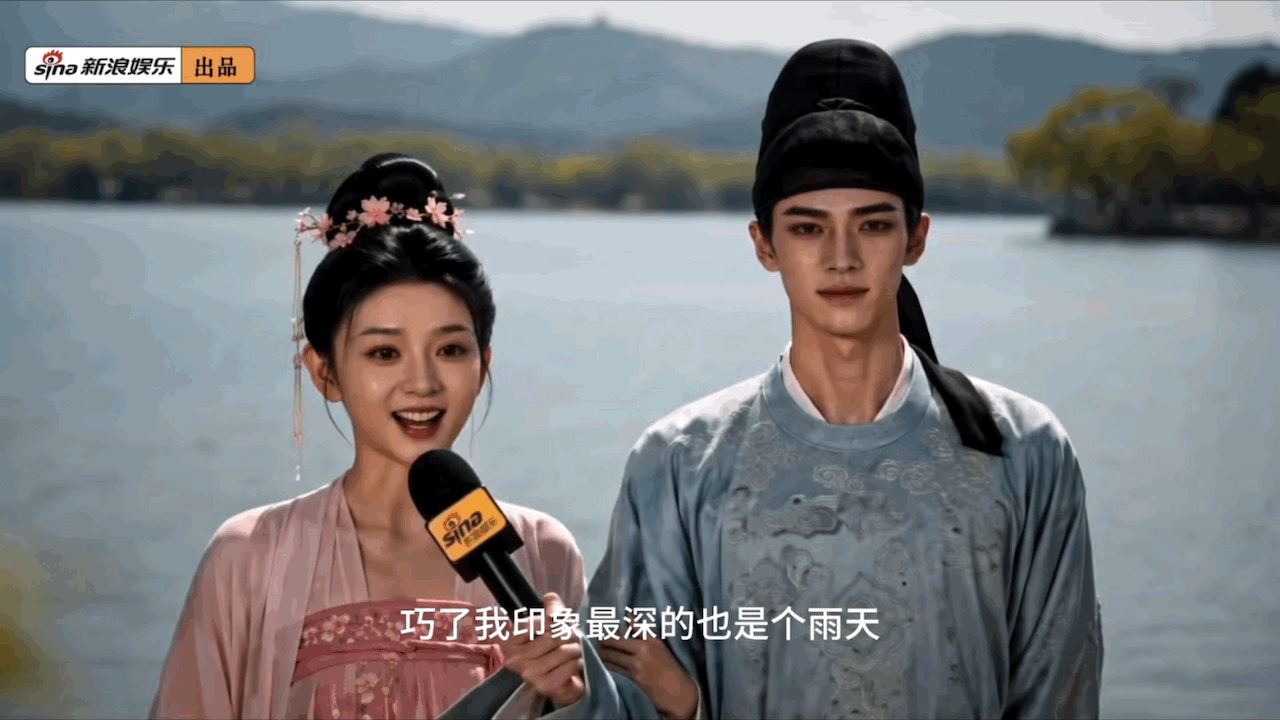 新浪娱乐专访砚边青梅CP AI剧主演都有专访了 提问说：“有人说你们一见面就想亲