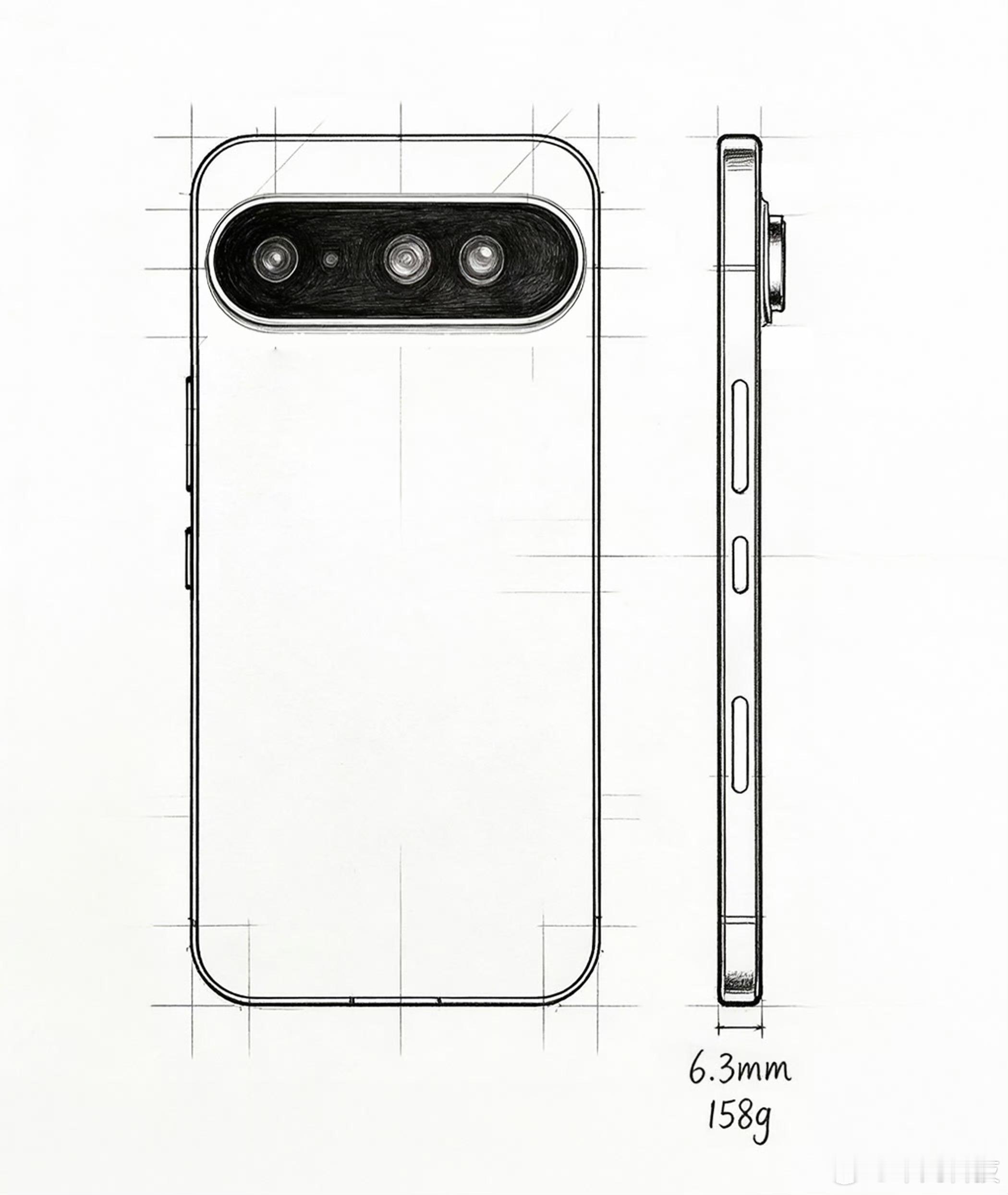 荣耀Magic8 Air手稿图，真机真长这样吗？6.3mm，重158g，大R角设