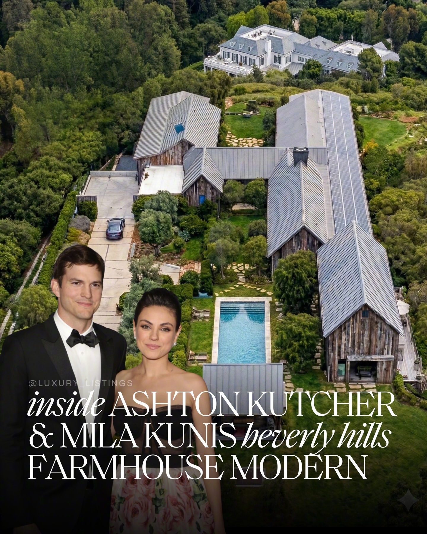 AD带你走入阿什顿·库彻 与妻子 Mila Kunis 的洛杉矶农舍。夫妇俩一开