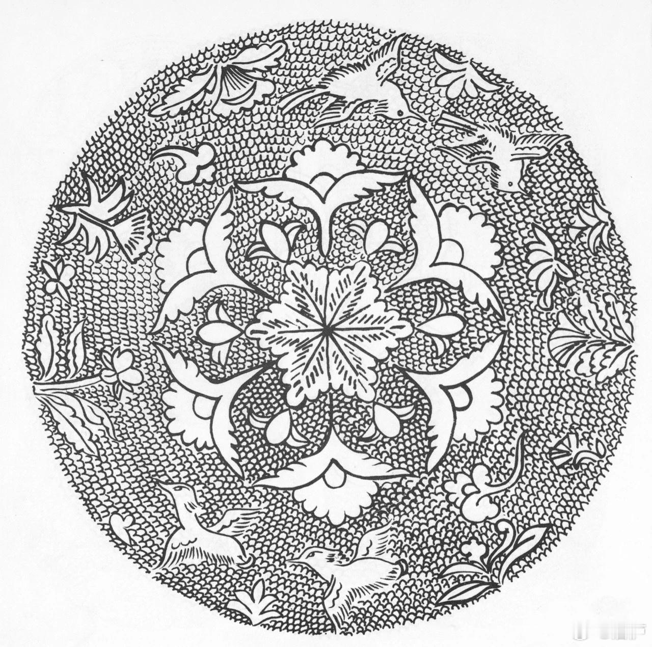 唐代金银器图案纹样线描图 ​​​