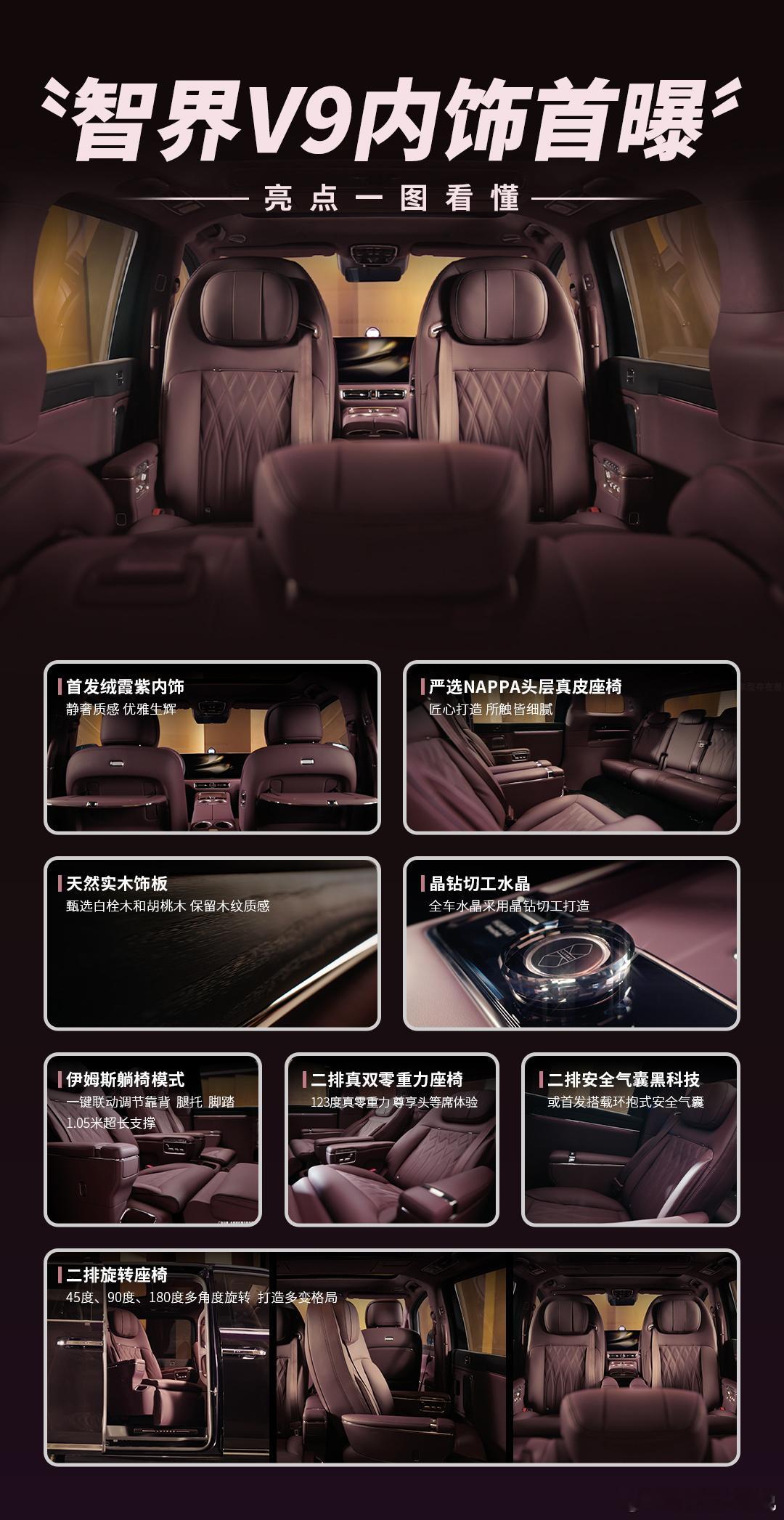 鸿蒙智行旗舰MPV智界V9内饰首发挺豪华，座椅模式多也挺舒适，50万级，到时候看