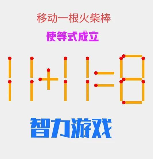 11+11=8 怎样移动一根火柴棒，使等式成立？

#火柴难题# #趣味奥数挑战