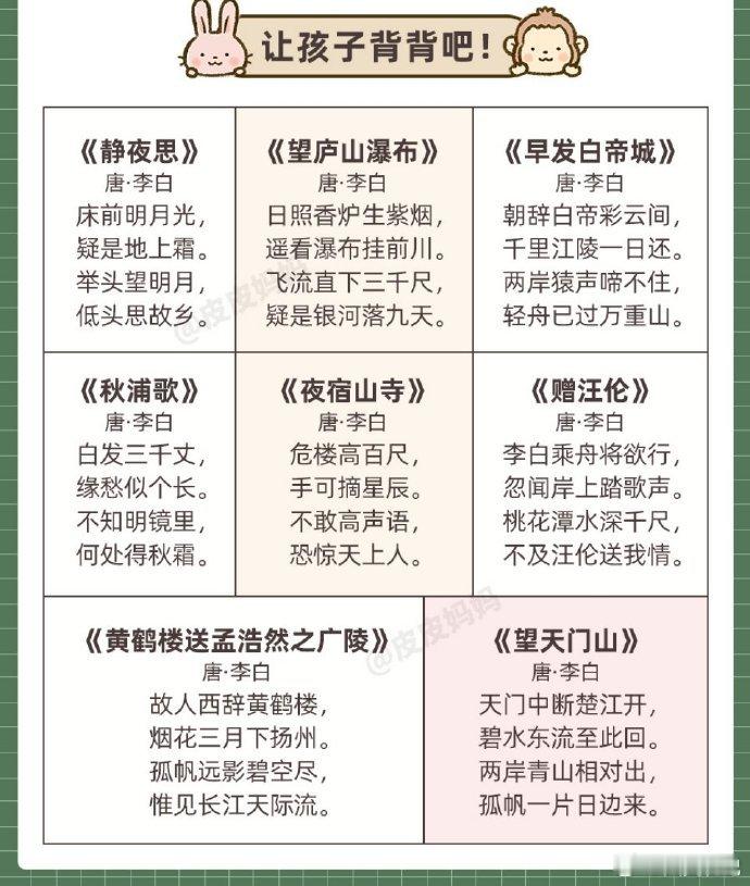 少年儿童必背古诗100首，古诗启蒙 ​​​