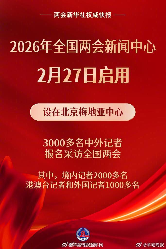 【2026年全国两会新闻中心启用】#2026全国两会精彩看点##2026全国两会