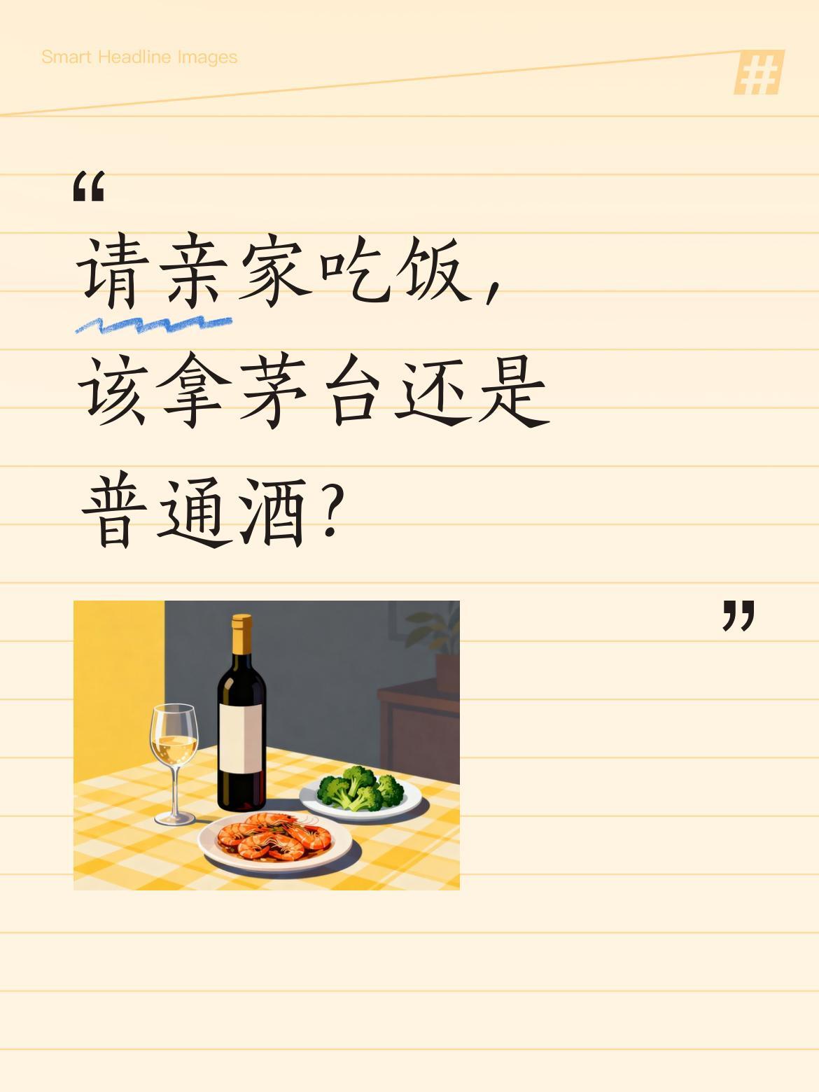 请亲家吃饭，该拿茅台还是普通酒？
老两口为招待亲家选酒犯了难。"茅台多贵啊？"大